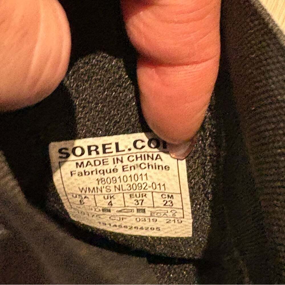 SOREL Ainsley Chelsea Black Waterproof Leather Ankle Winter Boot Size 6 Women's - Picture 8 of 8
